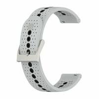 By Qubix - Compatible met Garmin Forerunner 55/245 / 645 - Dot Pattern bandje - Grijs - Compatible Garmin bandje - Bandbreedte: 20mm