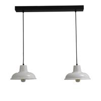 Masterlight Retro eettafellamp Di panna Industria 2x26 2-lichts wit met zwart 2045-06-06-S-70-2