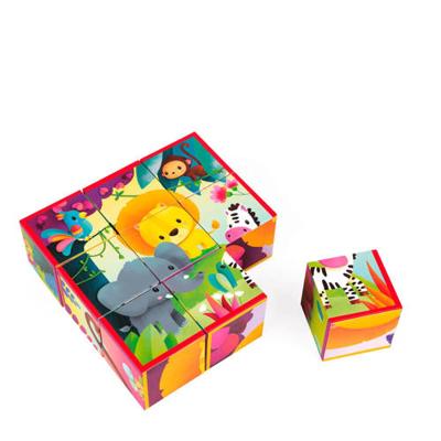 Janod Kubkid jungle dieren blokpuzzel 9 stukjes