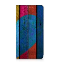 Samsung Galaxy S23 Plus Book Wallet Case Wood Heart - Cadeau voor je Vriend