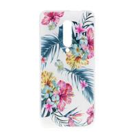 Shop4 - OnePlus 7 Pro Hoesje - Zachte Back Case Bladeren en Bloemen Gekleurd