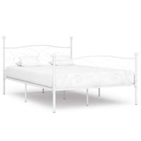 Bedframe met lattenbodem metaal wit 140x200 cm - thumbnail