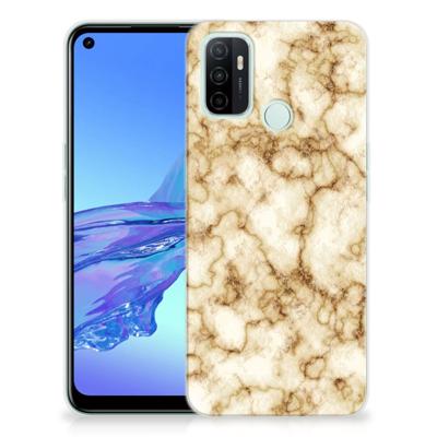 OPPO A53s | A53 TPU Siliconen Hoesje Marmer Goud