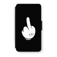 Middle finger black: iPhone X Flip Hoesje