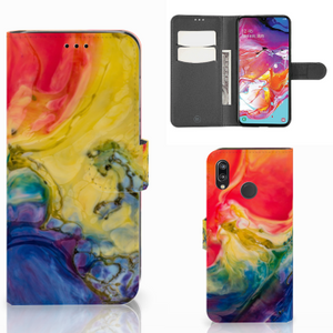 Hoesje Samsung Galaxy A70 Watercolor Dark