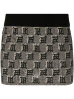 MISBHV minijupe à motif monogrammé en intarsia - Gris