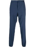 Zegna pantalon en laine à taille élastiquée - Bleu