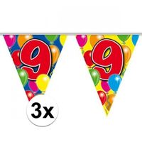 3x Vlaggenlijn 9 jaar 10 meter   - - thumbnail