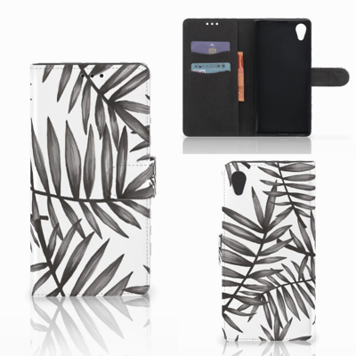 Sony Xperia XA1 Plus Hoesje Leaves Grey