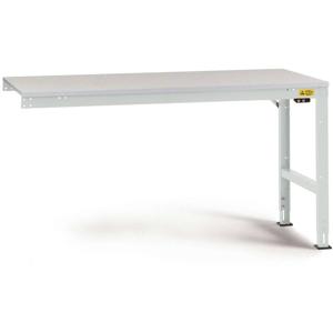 Manuflex LU6068.7035 ESD ESD-werktafel universele standaard aanschuiftafel met melamine schijf, bxdxh = 1500 x 1000 x 763-873 mm Grijs-wit (RAL 7035)