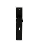 Hardbrass Knopkruk Piano op rechthoekig langschild sleutelgat 72mm - zwart