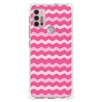 Motorola Moto G30 | G20 | G10 Doorzichtige Silicone Hoesje Waves Pink