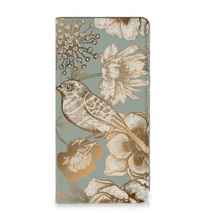 Smart Cover voor Samsung Galaxy S24 Vintage Bird Flowers