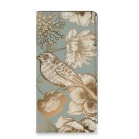 Smart Cover voor Samsung Galaxy S24 Vintage Bird Flowers - thumbnail