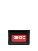 Kenzo porte-cartes en cuir à patch logo - Noir