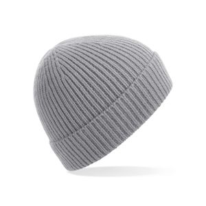 Ribbed beanie wintermuts in het lichtgrijs