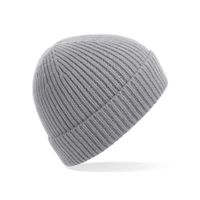 Ribbed beanie wintermuts in het lichtgrijs