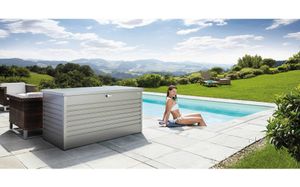 Biohort LeisureTime Box 180 Opbergdoos Rechthoekig Gegalvaniseerd staal Grijs, Quartz metallic