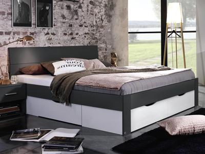 Bed FLASH 160x200 cm zwart met lades