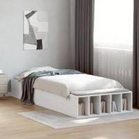 vidaXL Bedframe bewerkt hout wit 75x190 cm, bed, bed met opbergruimte, 1-persoons bedframe, 1-persoonsbed, slaapkamermeubilair, bedbodem