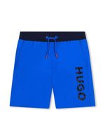 HUGO KIDS short de bain à logo imprimé - Bleu