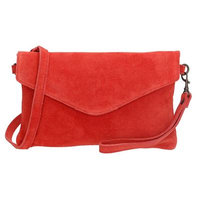 Charm Suède Envelop Clutch / Avondtasje Rood