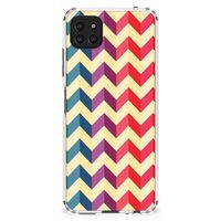 Samsung Galaxy A22 5G Doorzichtige Silicone Hoesje Zigzag Multi Color