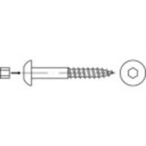 TOOLCRAFT 159343 Bolkop houtschroeven 10 mm 80 mm Binnenzeskant (inbus) Staal Galvanisch verzinkt 50 stuk(s)