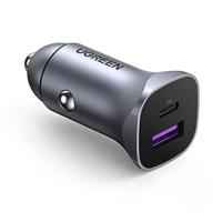 UGREEN 30W Autolader Dual Port Auto PD Oplader PPS Snel Opladen Card Charger Ondersteunt 20W Compatibel met iPhone 13 12, iPad Pro M1, Galaxy S22, S21