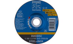 PFERD 62017420 E 180-3,5 PSF DUO STEELOX Afbraamschijf gebogen Diameter 180 mm Boordiameter 22.23 mm RVS, Staal, IJzerslag 10 stuk(s)