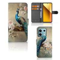 Telefoonhoesje met Pasjes voor Xiaomi Redmi Note 13 5G Vintage Pauwen - thumbnail