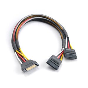 Akasa SATA power splitter SATA-kabel 0,3 m SATA 15-pin 2 x SATA 15-pin Zwart, Rood, Wit, Geel