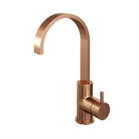 Wastafelmengkraan Brauer Copper Edition Coldstart Opbouw Hoog Plat Gebogen Korte Ronde Hendel Geborsteld Koper PVD Brauer - thumbnail