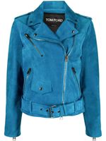 TOM FORD veste de moto en daim - Bleu - thumbnail