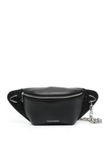 Alexander McQueen sac banane en cuir à logo imprimé - Noir