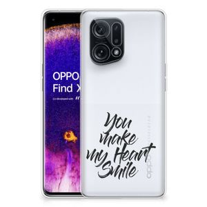 OPPO Find X5 Siliconen hoesje met naam Heart Smile