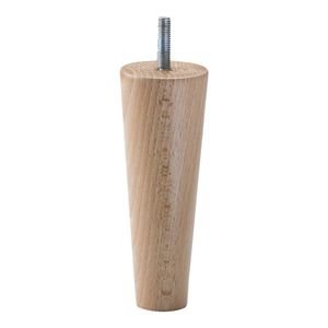 Meubelpoot conisch 5 bij 5 cm en hoogte 15 cm van massief hout (M10)