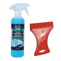 Ijskrabber met antivries spray voor auto - 500 ml - rood - ruitenontdooier