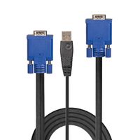 LINDY KVM Adapter [1x VGA - 1x VGA, USB-A] 1.00 m Zwart, Blauw - thumbnail