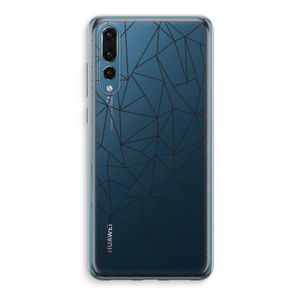 Geometrische lijnen zwart: Huawei P20 Pro Transparant Hoesje