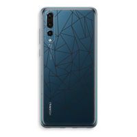 Geometrische lijnen zwart: Huawei P20 Pro Transparant Hoesje - thumbnail