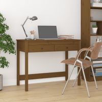 Bureau met lades 100x50x78 cm massief grenenhout honingbruin - thumbnail