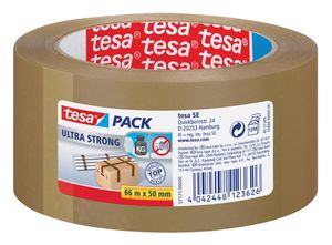 Tesapack Ultra Strong, ft 50 mm x 66 m, PVC, bruin