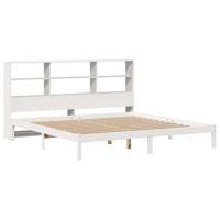 vidaXL Bed met boekenkast zonder matras grenenhout wit 180x200 cm