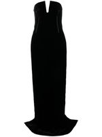 TOM FORD robe-bustier en velours à coupe longue - Noir - thumbnail