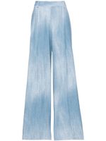 Ermanno Scervino pantalon palazzo imprimé en denim - Bleu