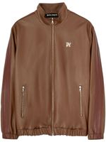 Palm Angels veste zippée en cuir à motif monogrammé - Marron