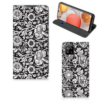 Samsung Galaxy A42 Smart Cover Black Flowers