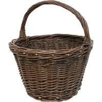 Rieten mand S, Ø 40x27 cm donker, 1 handvat