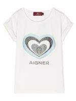 Aigner Kids t-shirt en coton à logo imprimé - Tons neutres